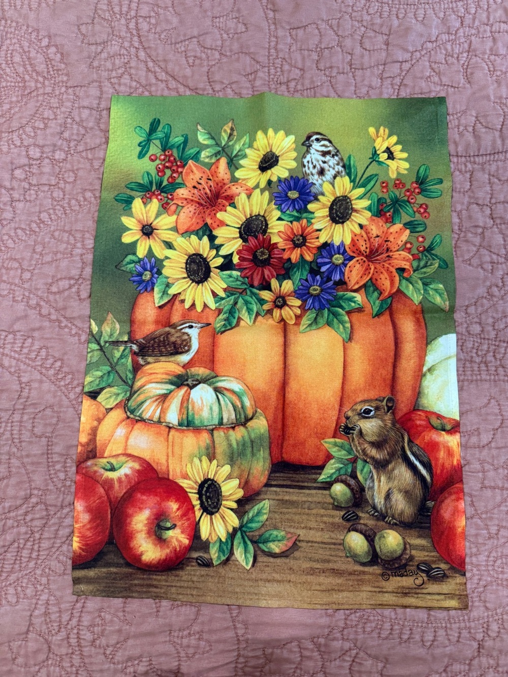 Autumn Pumpkin & Wildlife Garden Flag